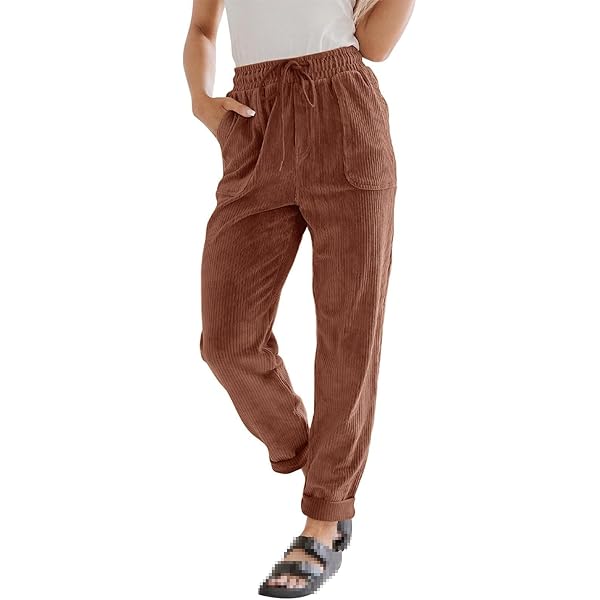 パンツ order loose corduroy pants 24AW Brown Corduroy Pants Women Elastic High Waist Loose Fit